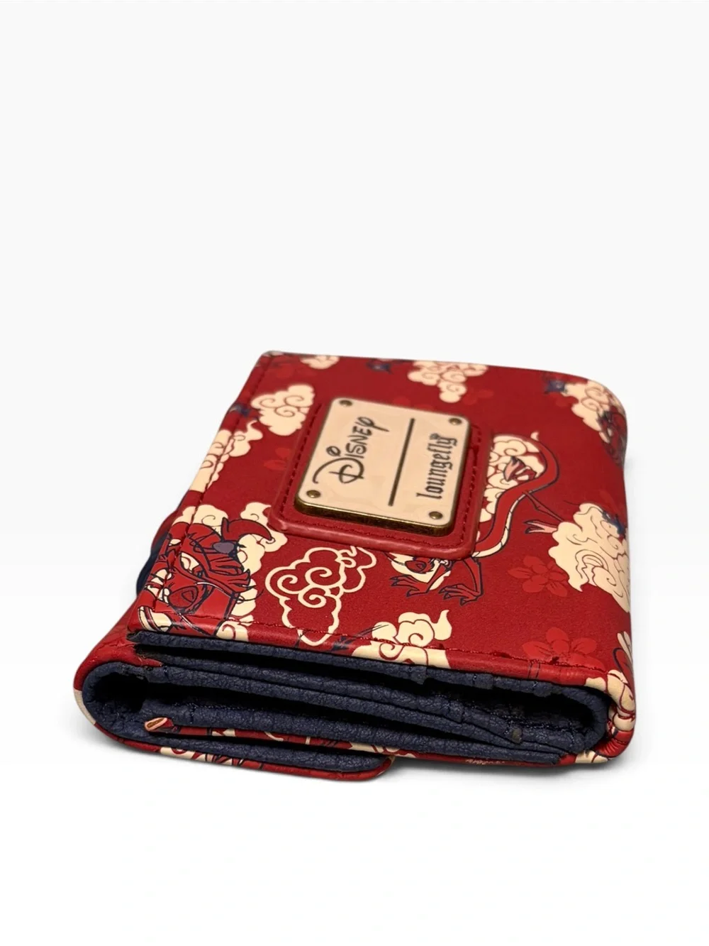 Disney Mulan Mushy Cloud Red Floral Bifold Wallet